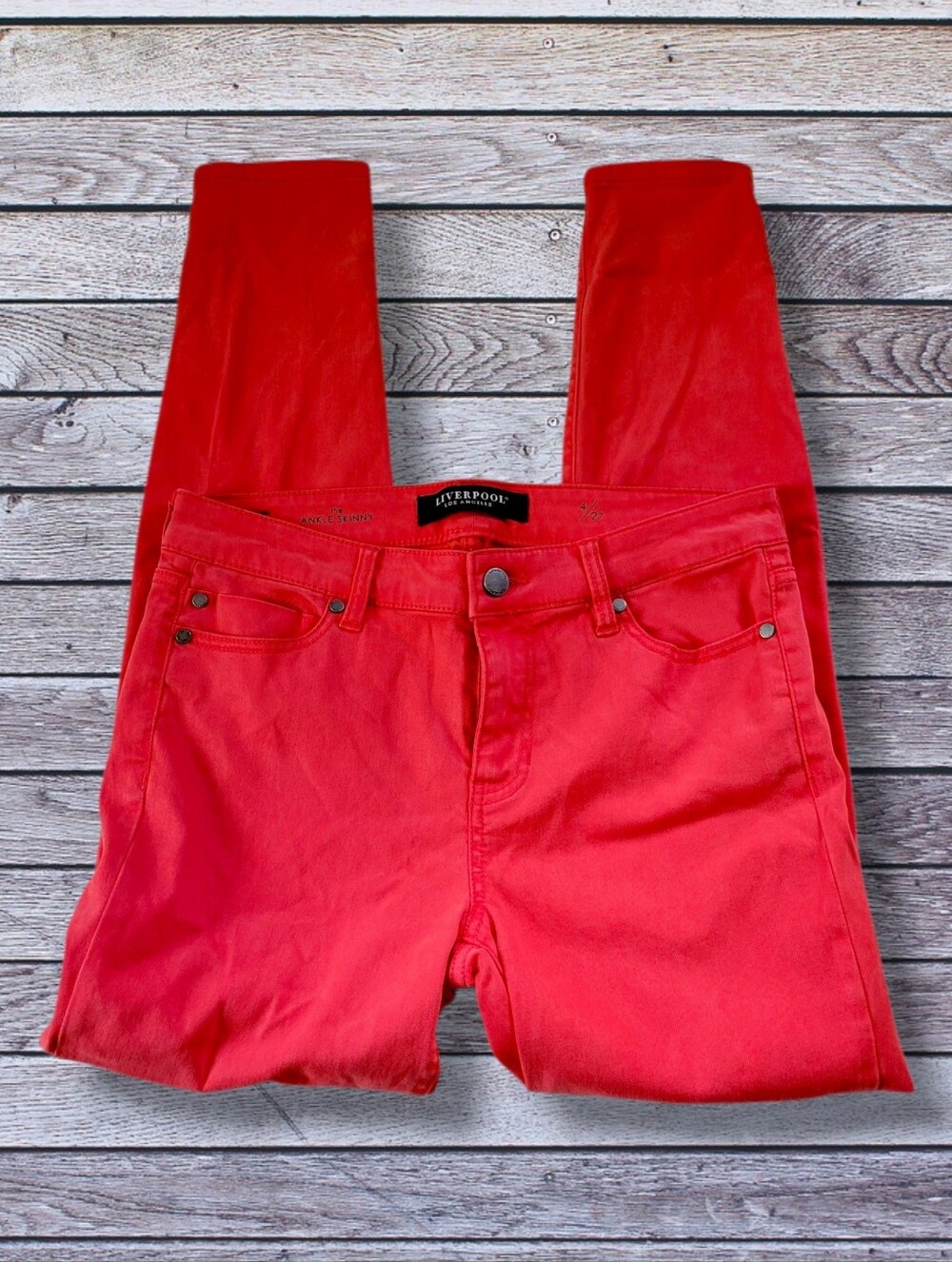 Liverpool | GUC Hibiscus Red Skinny Ankle Jeans (SIZE 4/27)